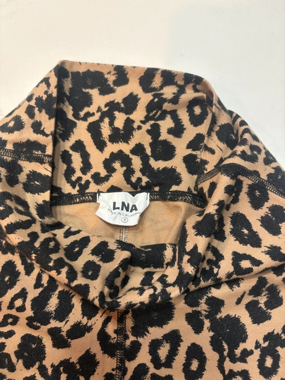 LNA Leopard Print Biker Shorts - Tan & Black - Picture 2 of 3